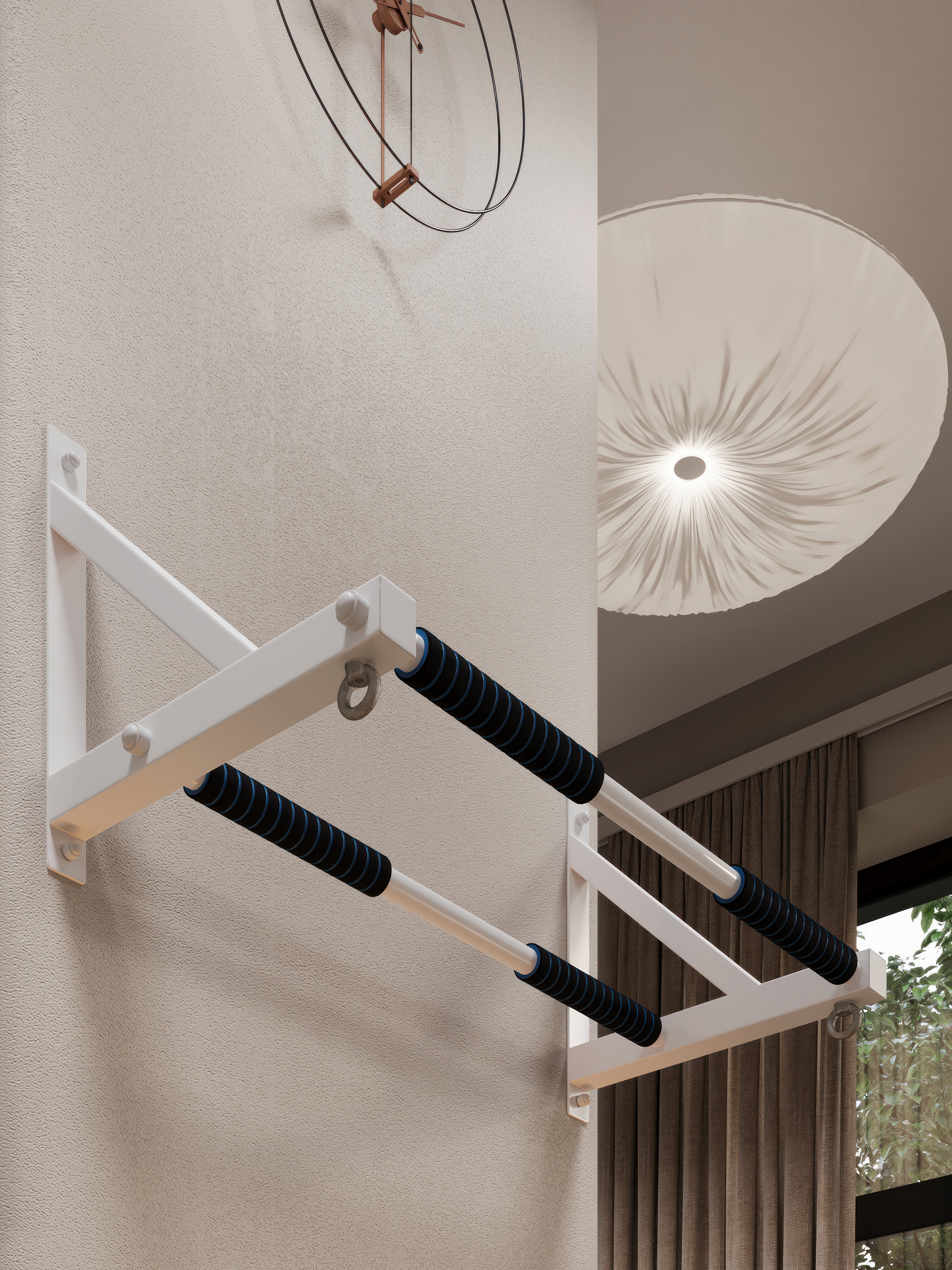 Турник настенный BORABO 2 хвата Классик Comfort с неопреновыми ручками - фото 11