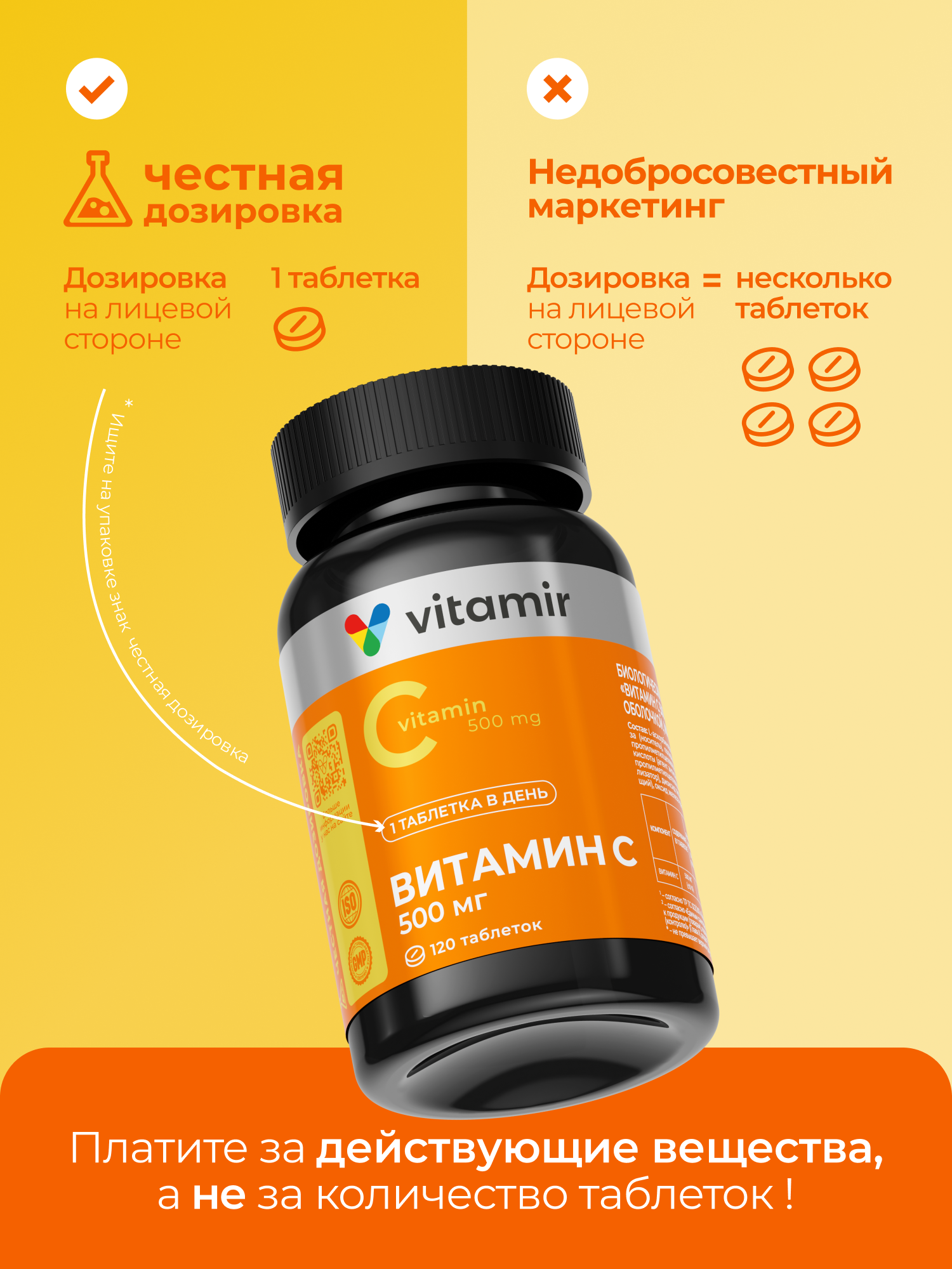 БАД для поддержания иммунитета VITAMIR Витамин С, 120 шт. - фото 10