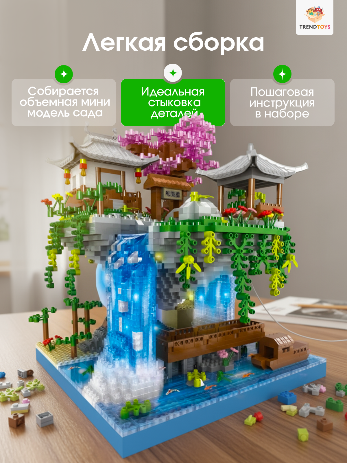 Конструктор TrendToys Китайский Сад с подсветкой 2476 дет. - фото 5