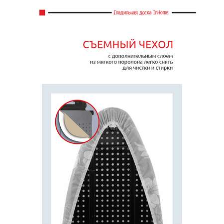 Гладильная доска InHome с розеткой и подставкой для утюга