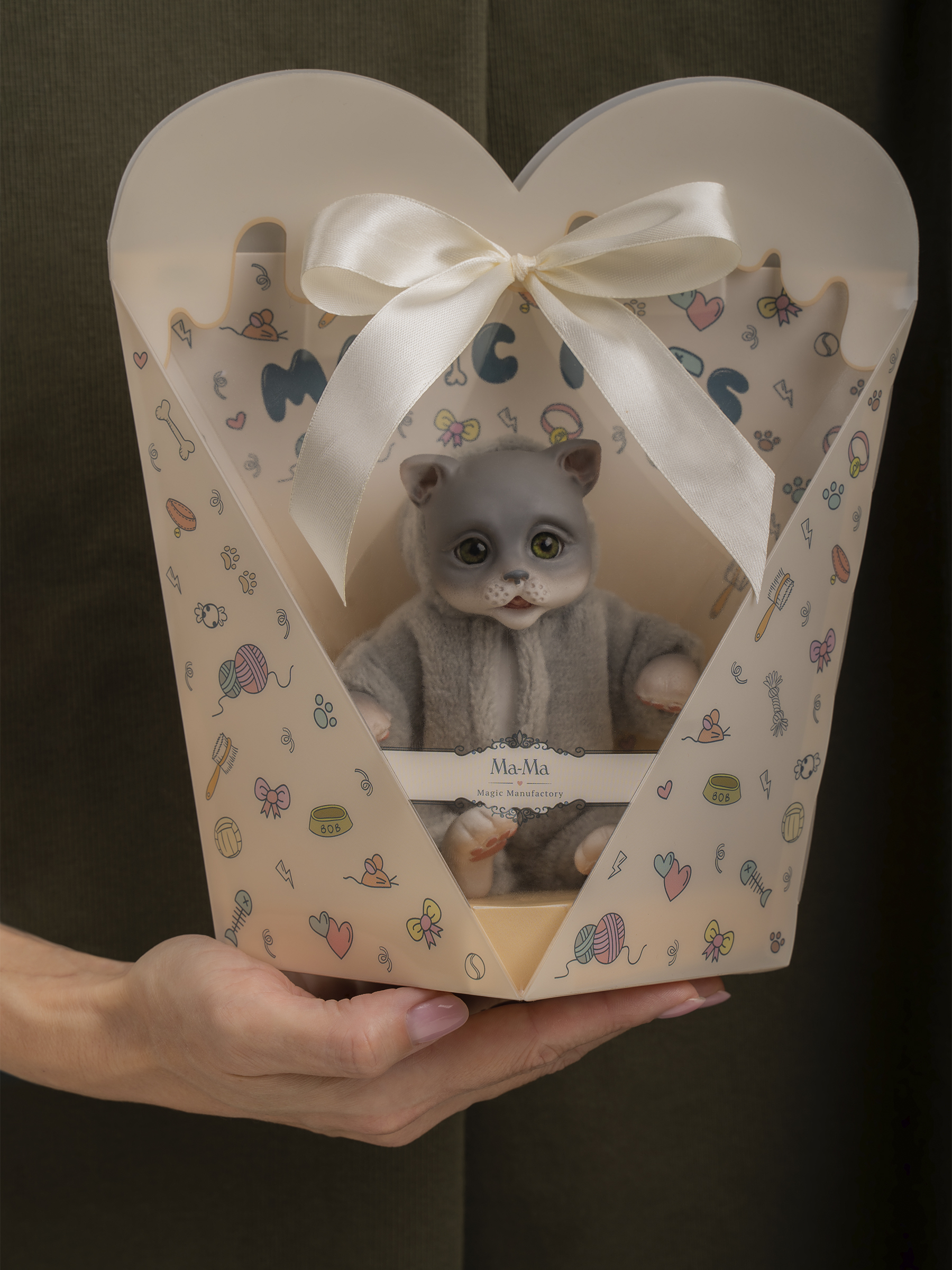 Кукла мини Magic Manufactory Magic Pets Кот реборн серый высота 19 см 4631175965861 - фото 16