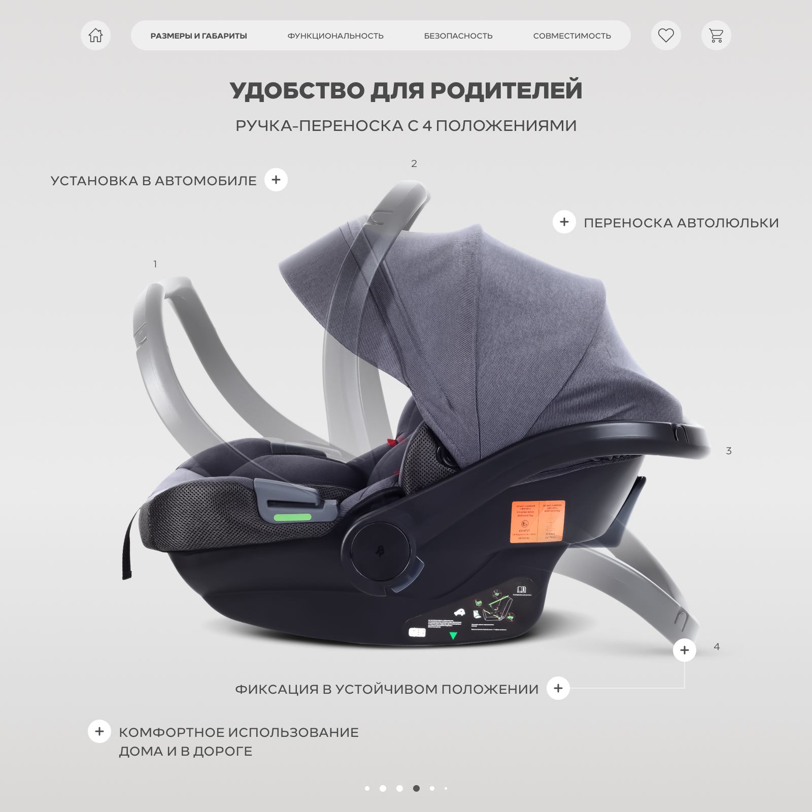 Автокресло Rant CARRY Pro 0 (0 -13 кг) серый - фото 4