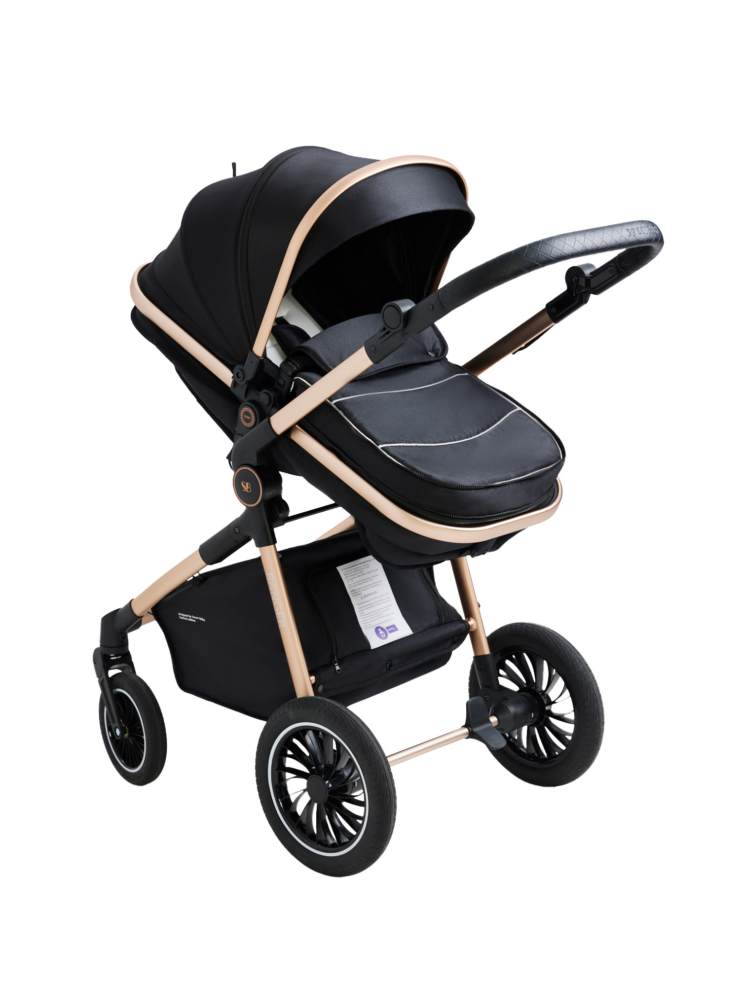 Коляска трансформер Sweet Baby Ranger Black Gold черный - фото 16