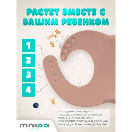 Нагрудник MinikOiOi силикон 1 шт. в ассортименте