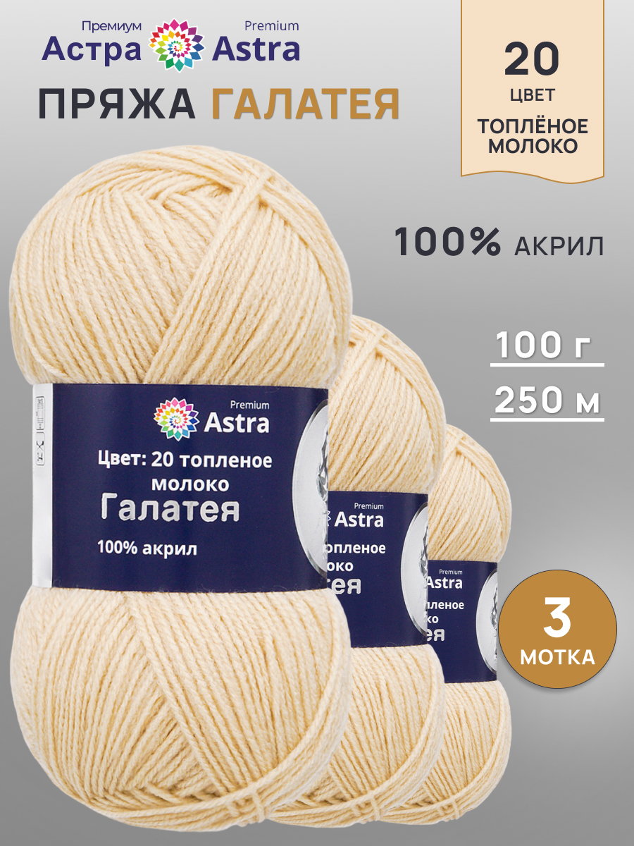 Пряжа для вязания Astra Premium 100г 250м 3шт - фото 1