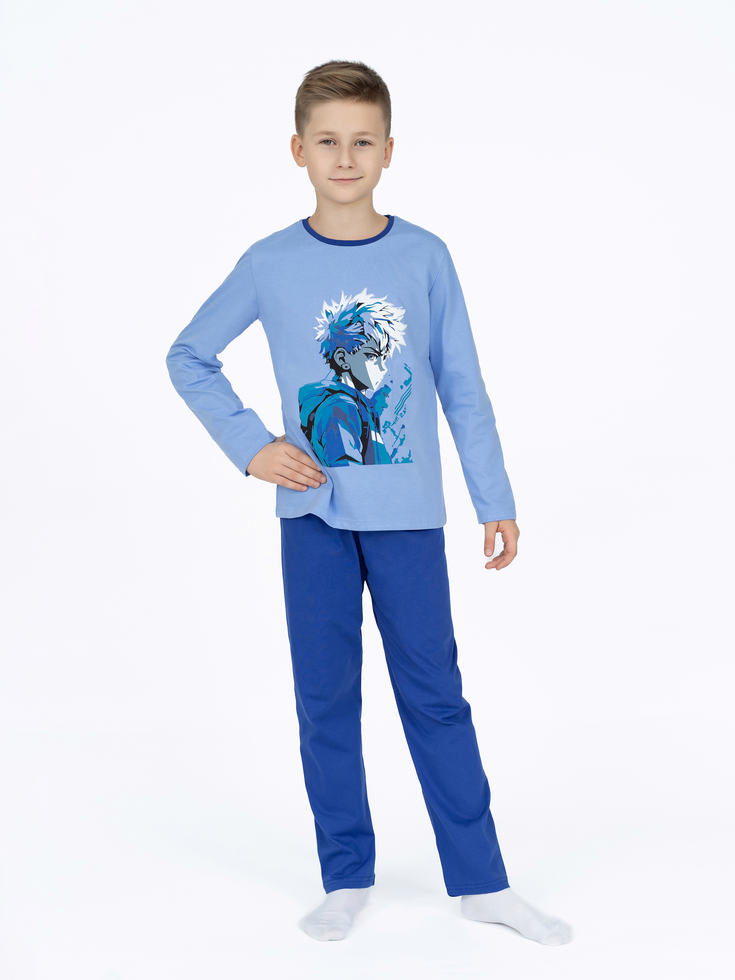 Пижама Утенок ПЖ-1810 т.голубой джип - фото 14