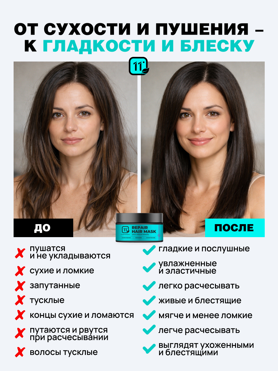 Маска 11i professional SOS восстановление 300 мл 1 шт. - фото 2