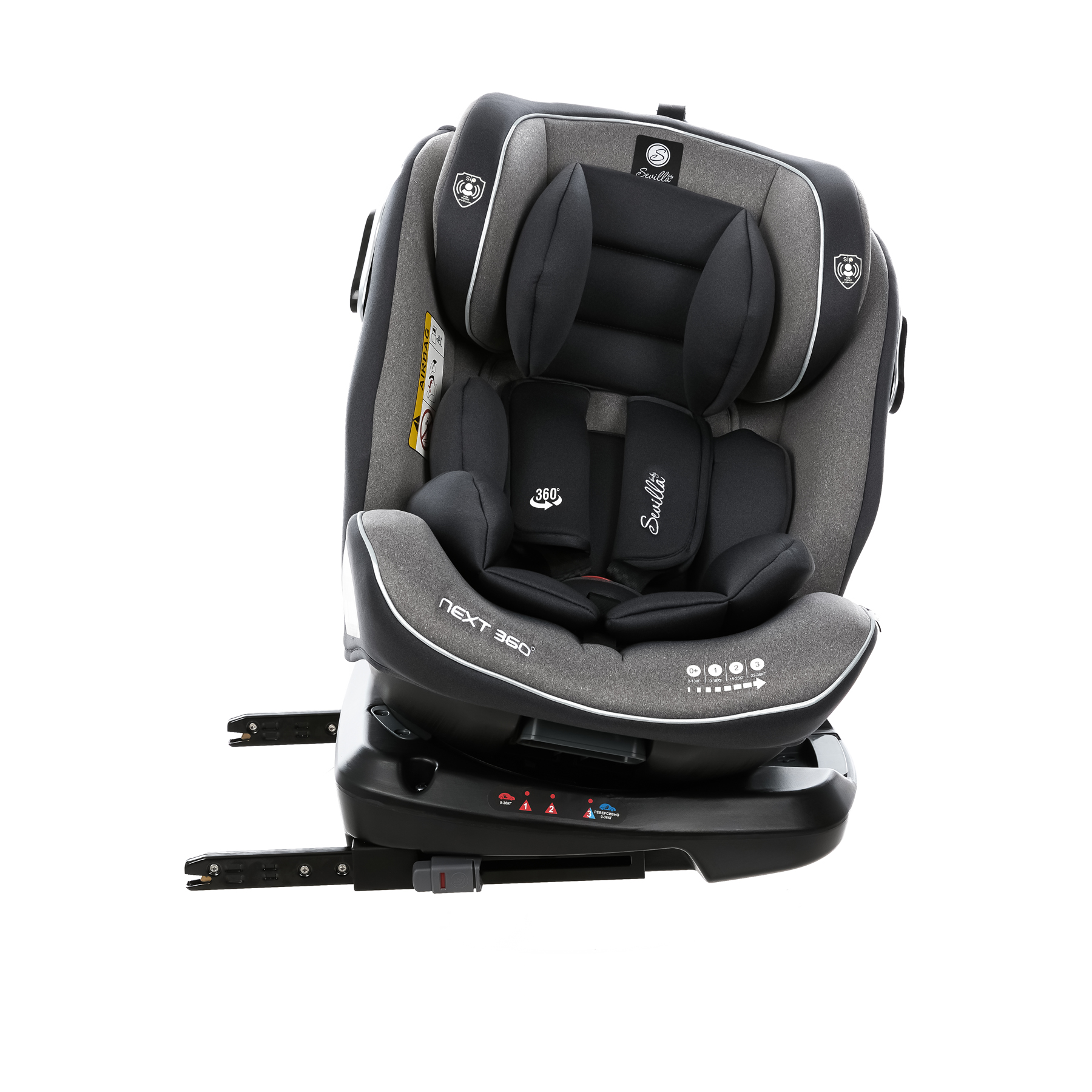 Автокресло Sevillababy Isofix 0+/1/2/3 (0-36 кг) серый - фото 2