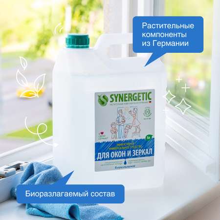 Средство для стекол и зеркал SYNERGETIC универсальное 5 л
