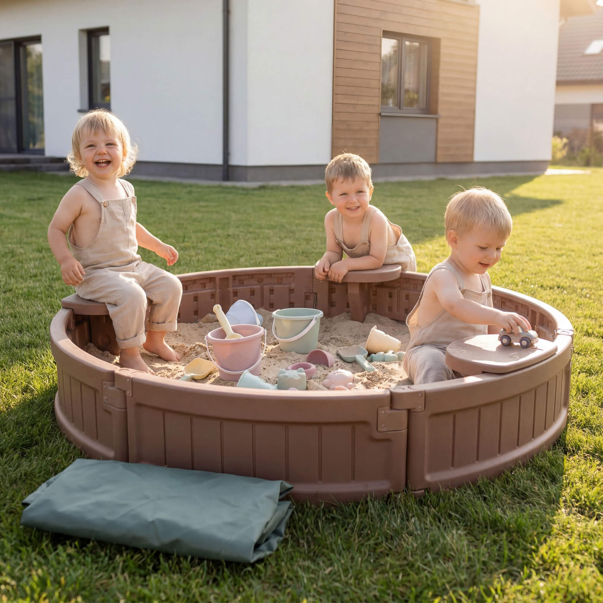 Песочница детская круглая UNIX Kids 120 см пластиковая - фото 16