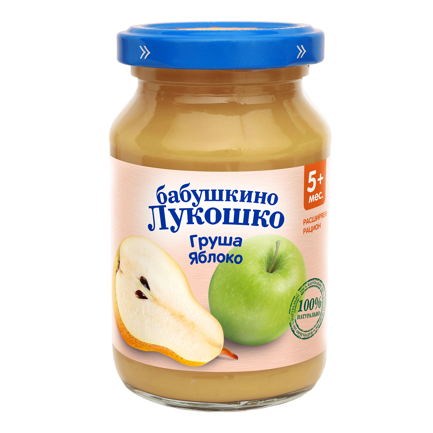 Пюре Бабушкино лукошко Груши-яблоки с 5 мес 190 г - фото 1