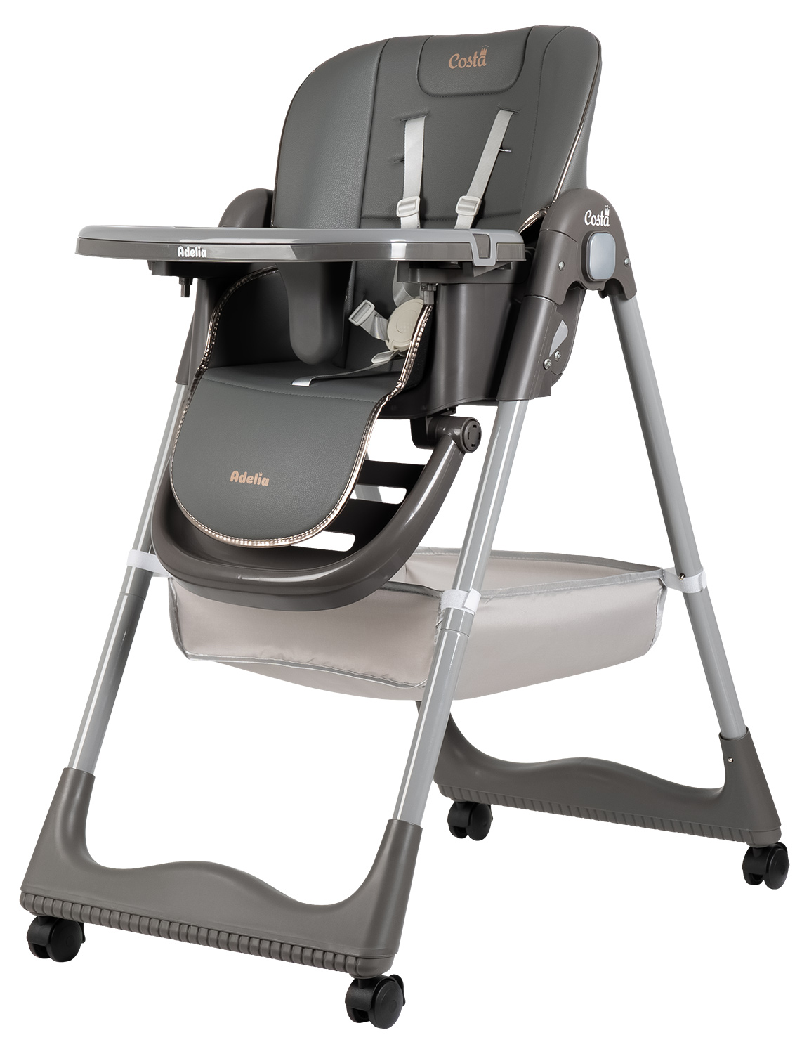 Стульчик для кормления Costa Adelia серый - фото 8