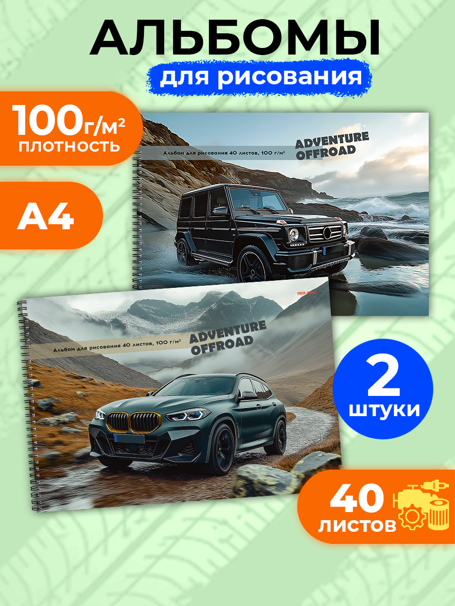 Альбом Prof-Press Авто и природа А4 40 лист. 2 шт. - фото 1