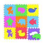 Развивающий коврик-пазл ElBascoToys Животные 9 элементов 28х28 см