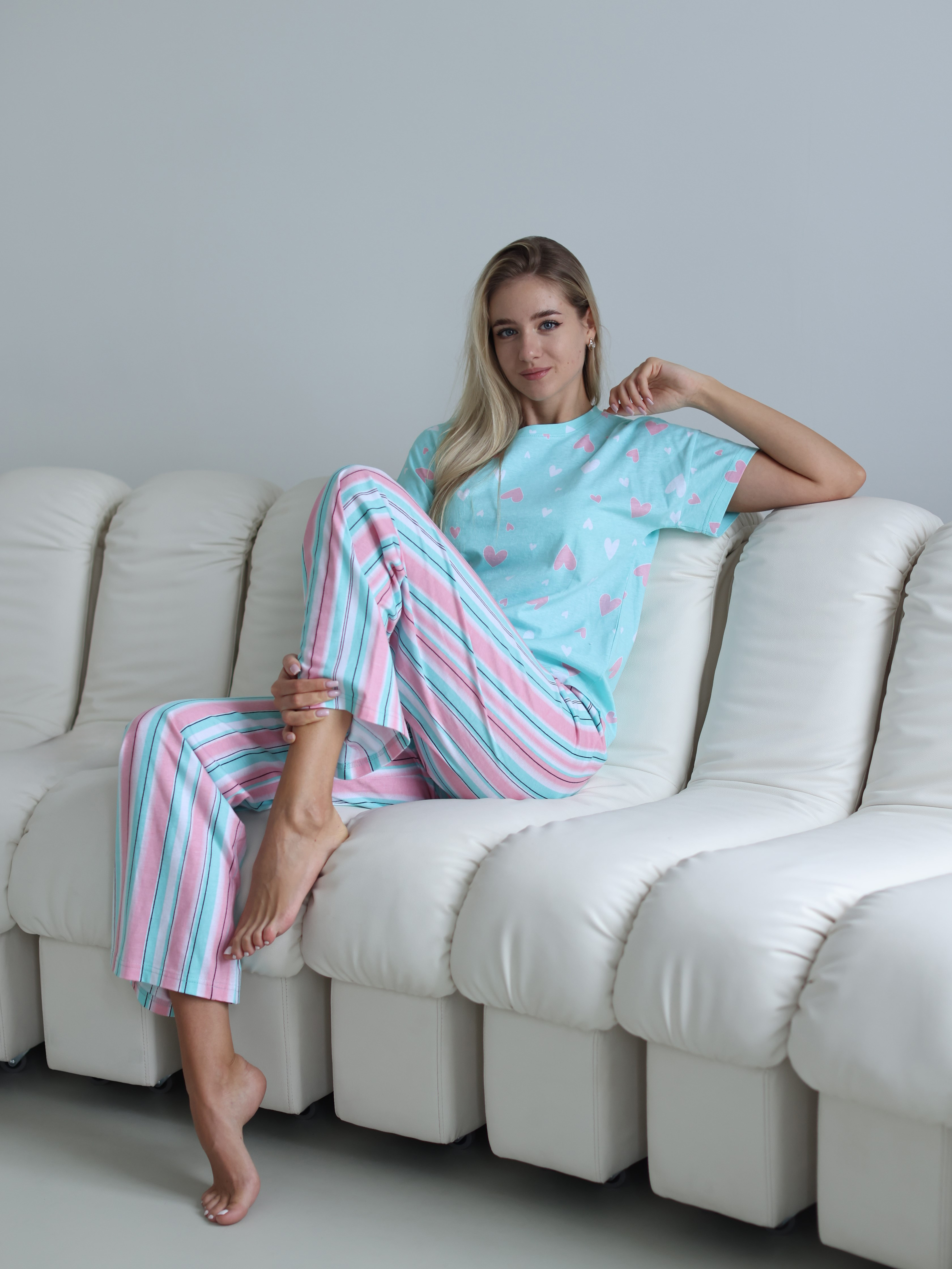 Пижама Агапэ 0540_аквамарин розовый - фото 4