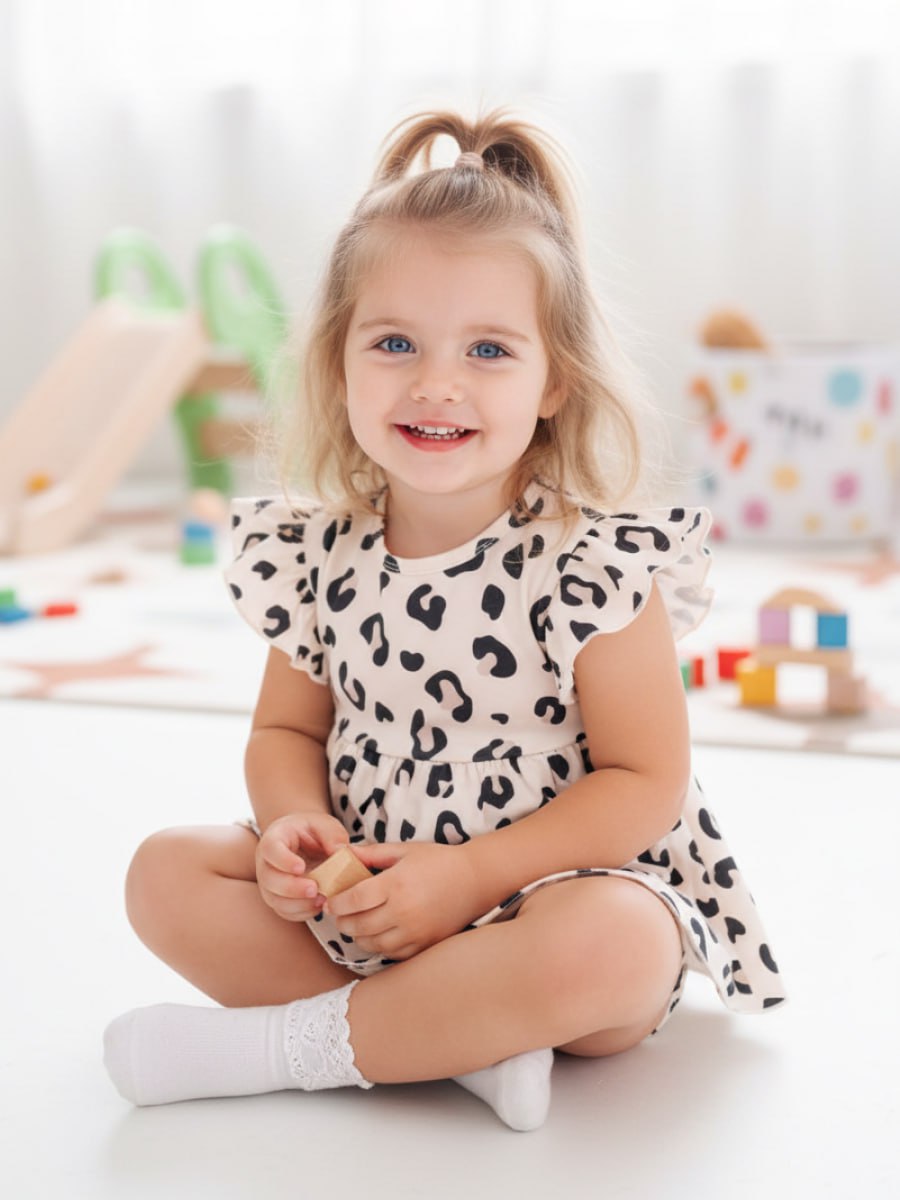 Боди-платье VEDDI 079к-21-экрю/леопард - фото 3