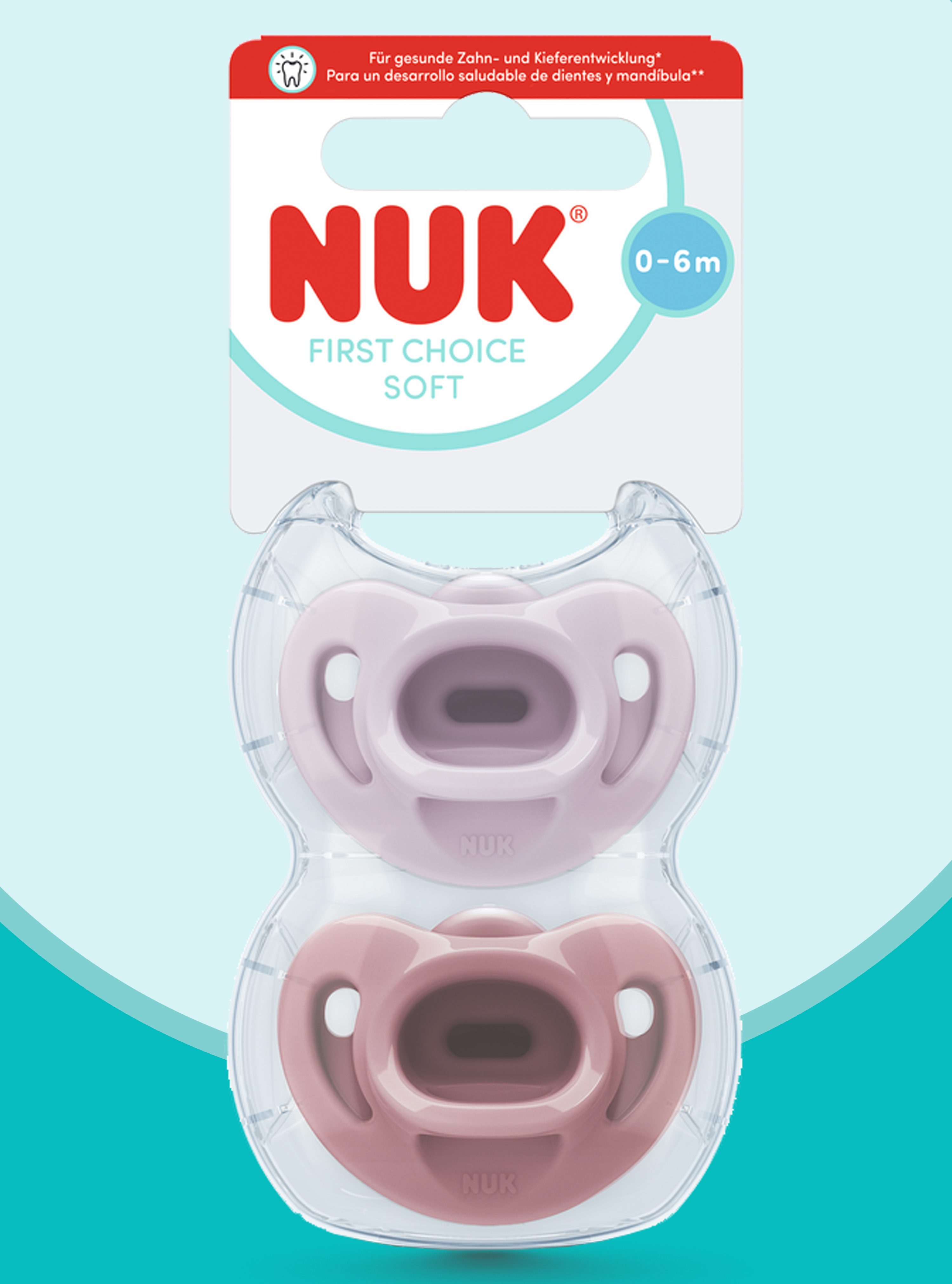Пустышка Nuk силикон ортодонтическая от 0 мес. 2 шт. - фото 1