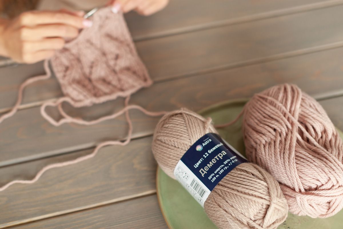 Пряжа Astra Premium Деметра полушерстяная 100 г 100 м 07 синий 3 мотка - фото 13