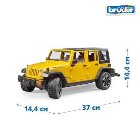 Внедорожник Bruder Jeep c велосипедом и фигуркой 1:16 желтый
