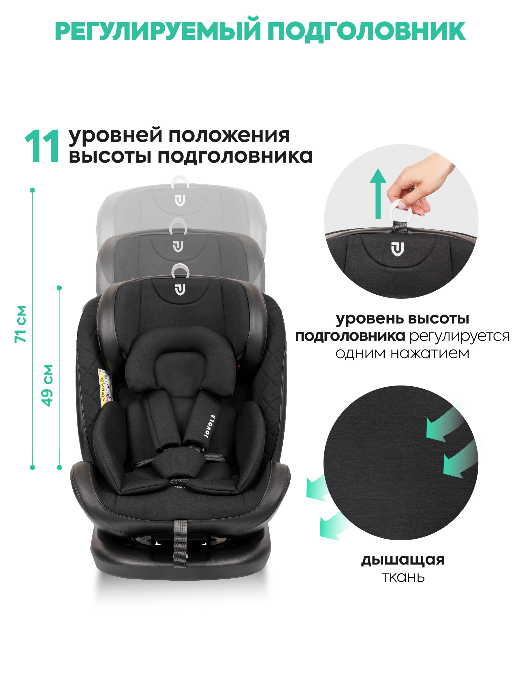 Автокресло Indigo Fuller черный-черная кожа Isofix 0+/1/2/3 (0-36 кг) - фото 8
