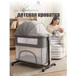 Детская кроватка CINLANKIDS, поперечный маятник (серый)