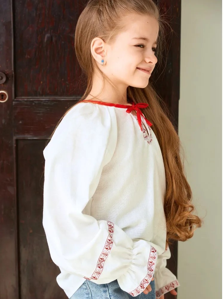 Рубашка MOUN руб_лен_маки_бел.рук - фото 2