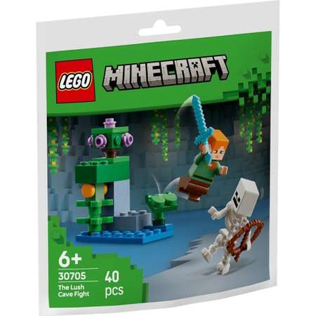 Конструктор LEGO Minecraft Столкновение в пышной пещере блочный