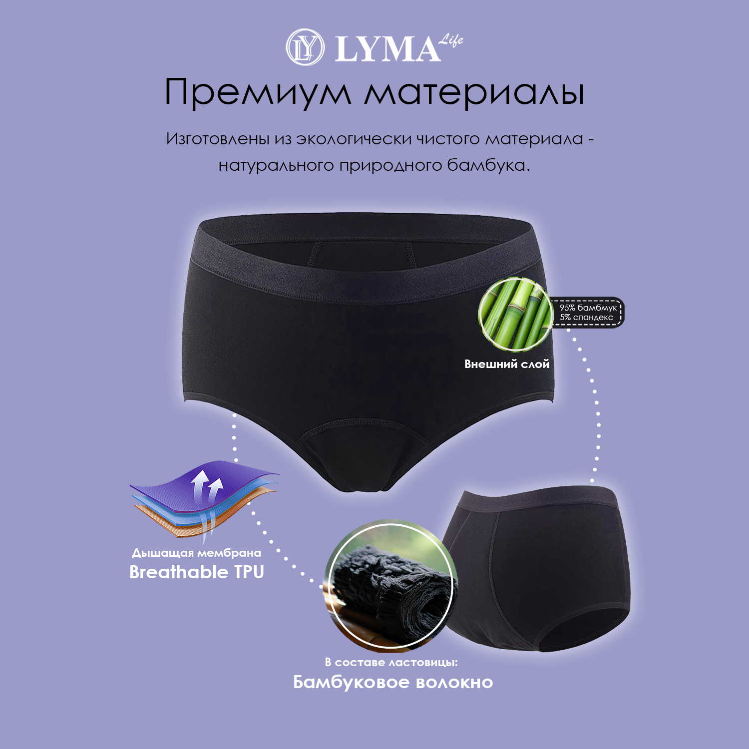 Трусы менструальные 2 шт LYMA CUP MT888300M - фото 7