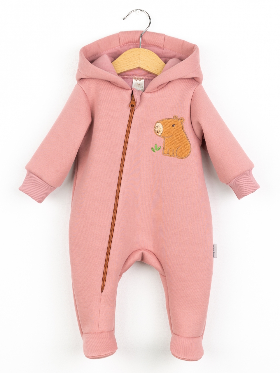 Комбинезон утепленный Baby boom К407/7-Ф аппликация капибара пудра - фото 1