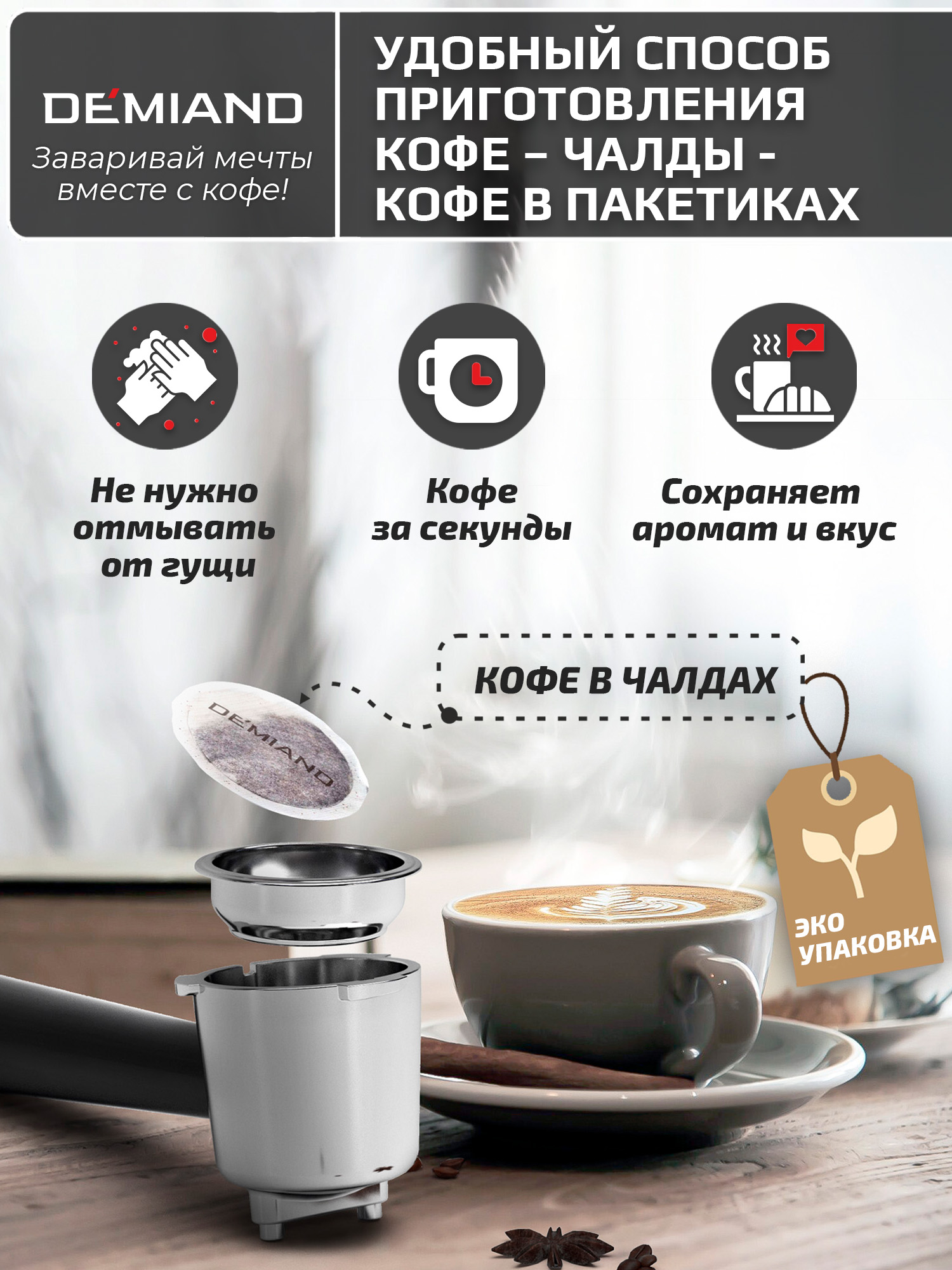 Кофеварка рожковая luno DEMIAND для молотого кофе для чалд и капсул Nespresso - фото 5