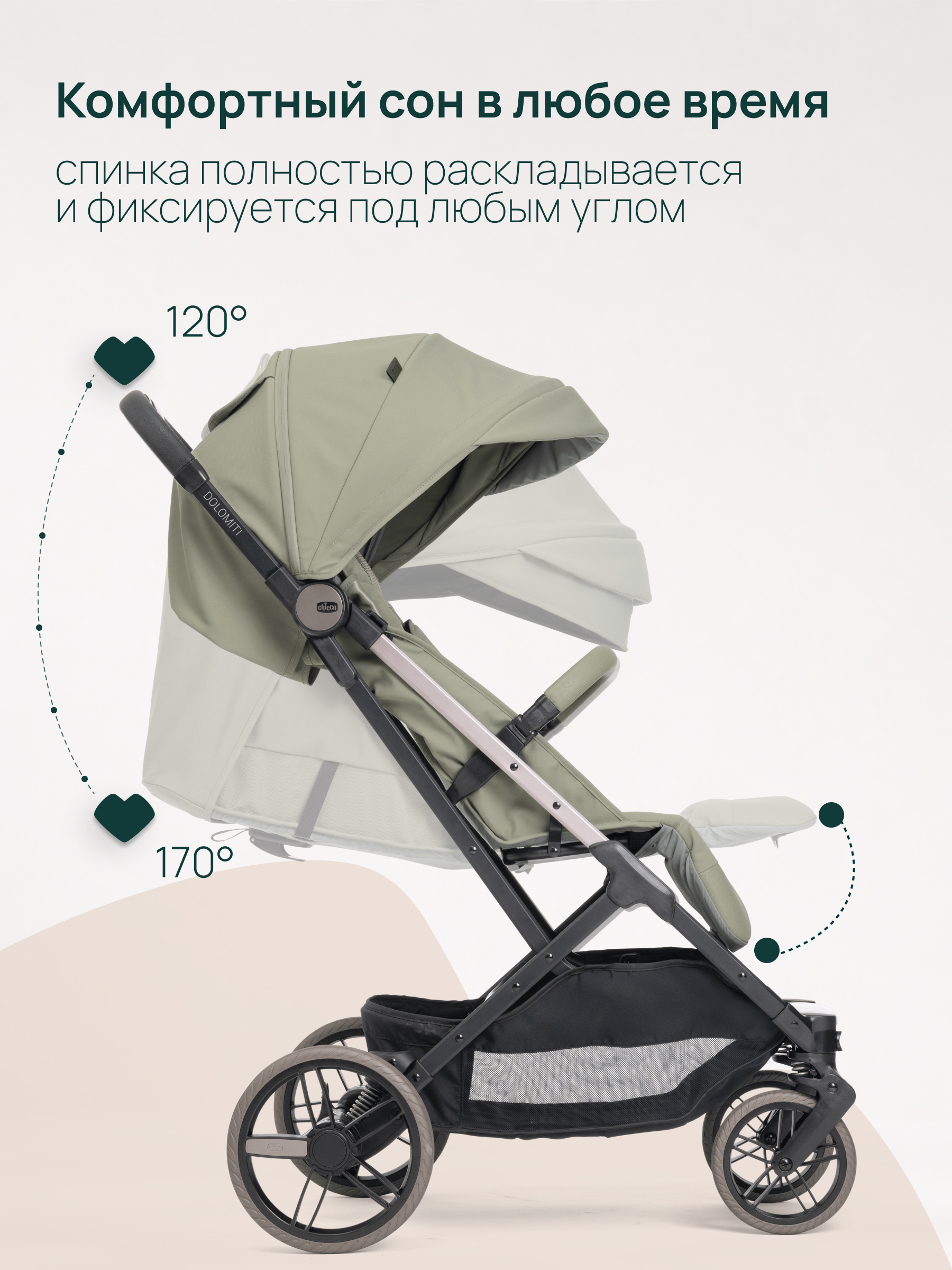 Коляска прогулочная Chicco Dolomiti от 0 до 4 лет Meadow зеленый - фото 13