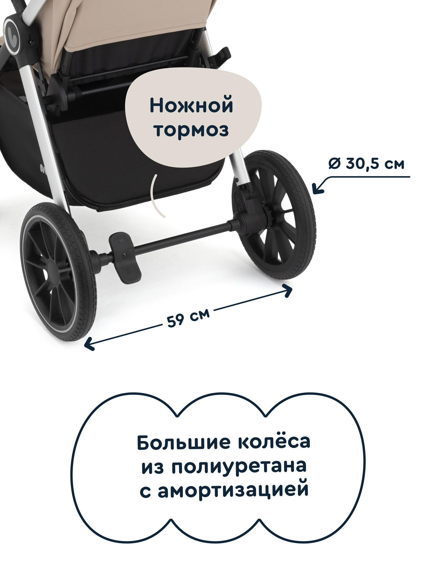 Коляска прогулочная Junion Volli бежевый - фото 6