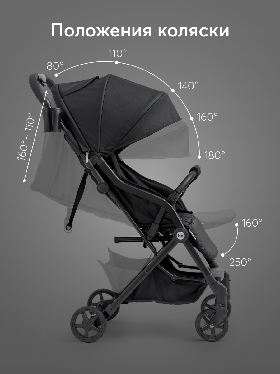 Коляска прогулочная Happy Baby Umma черный - фото 12