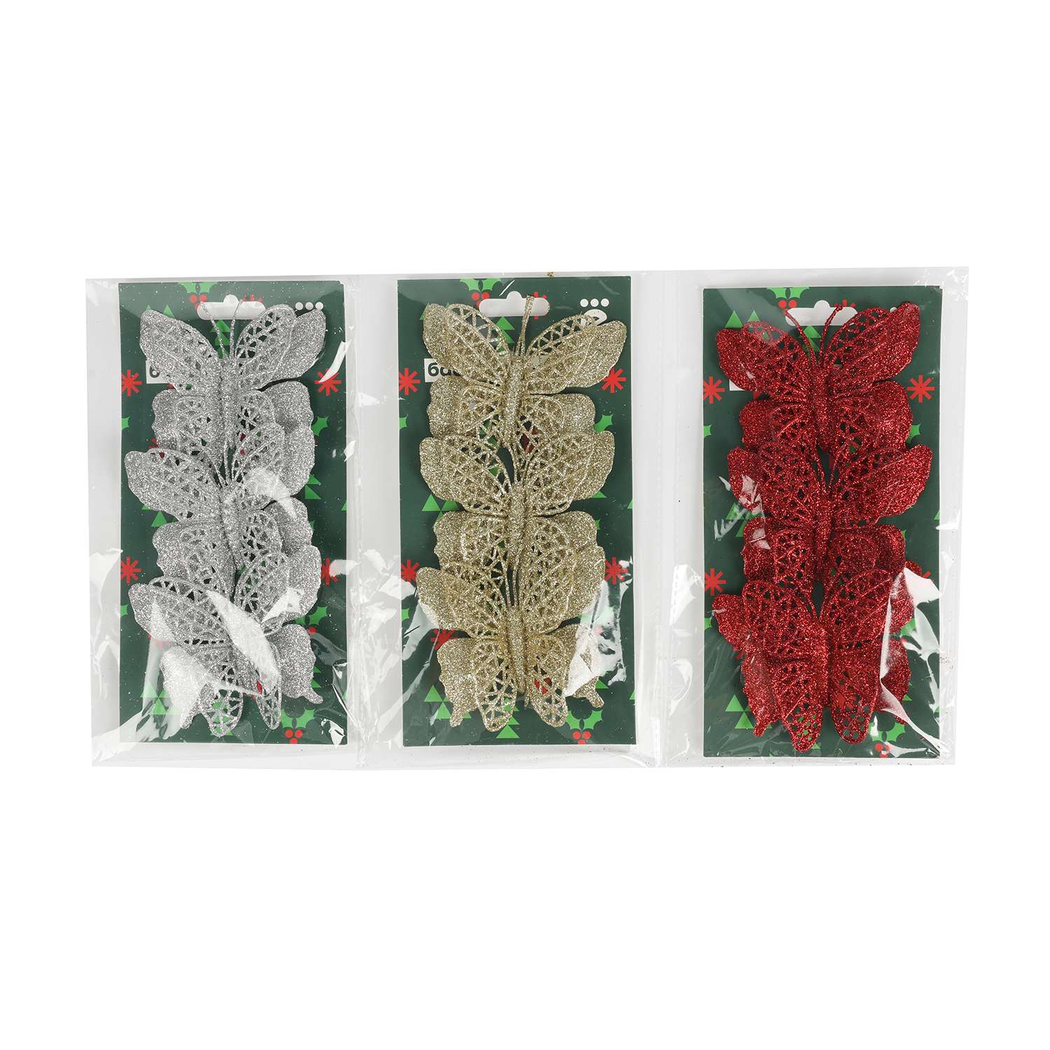 Набор бабочек декоративных ё 3шт в ассортименте - фото 1