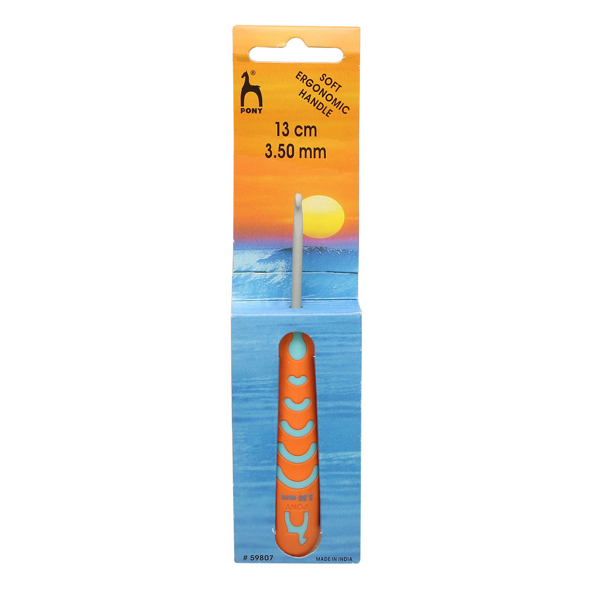 Крючок для вязания Pony алюминиевый с эргономичной ручкой 3.5 мм 13 см 59807 - фото 4