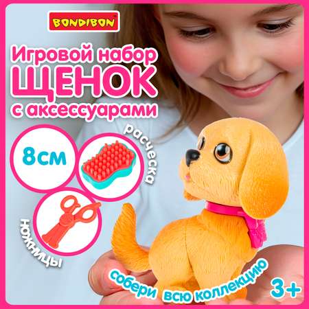Игровой набор Bondibon ЛАПА ДРУЖБЫ Щенок бежевый с