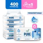 Влажные салфетки Свежая нота Pure Nature 5 упак. 400 шт.