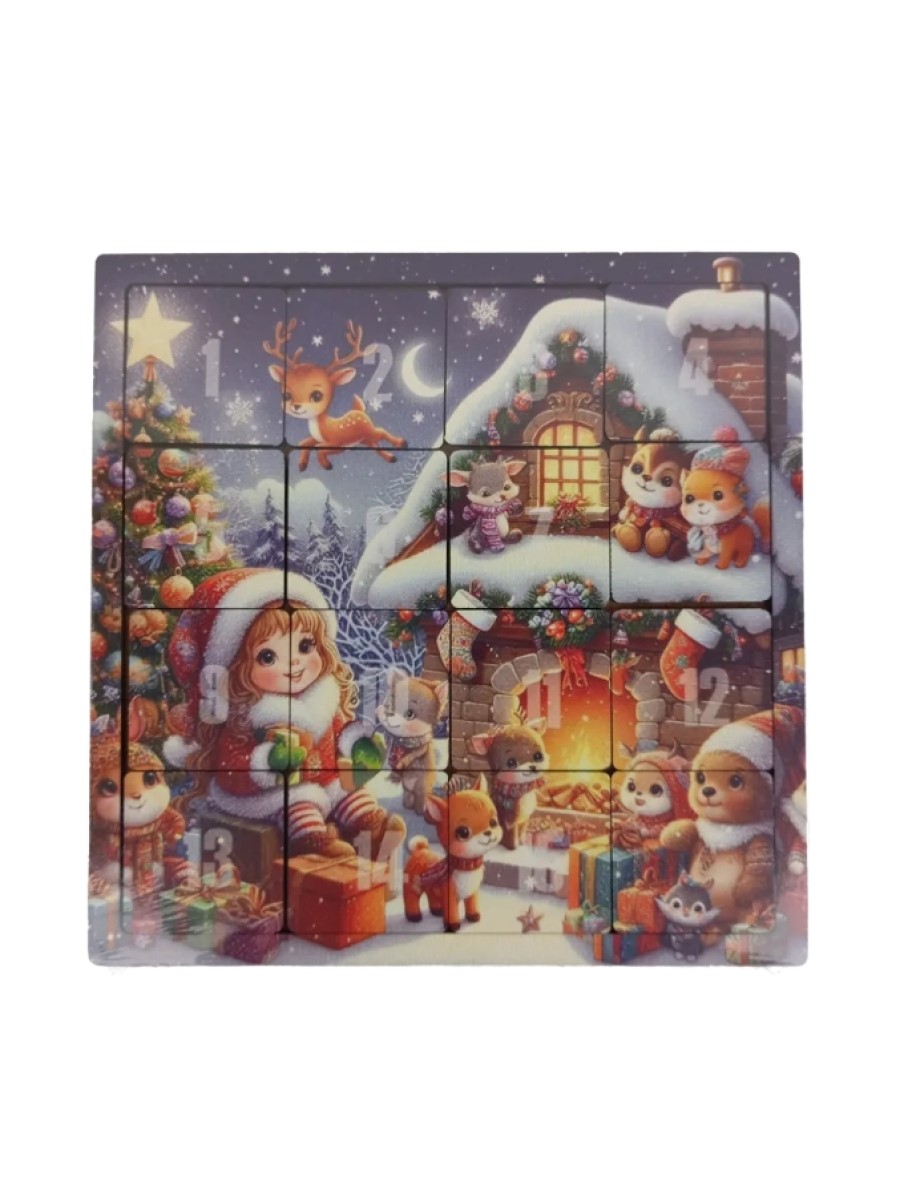 Настольная игра Задира Головоломка пятнашки Новый год - фото 1