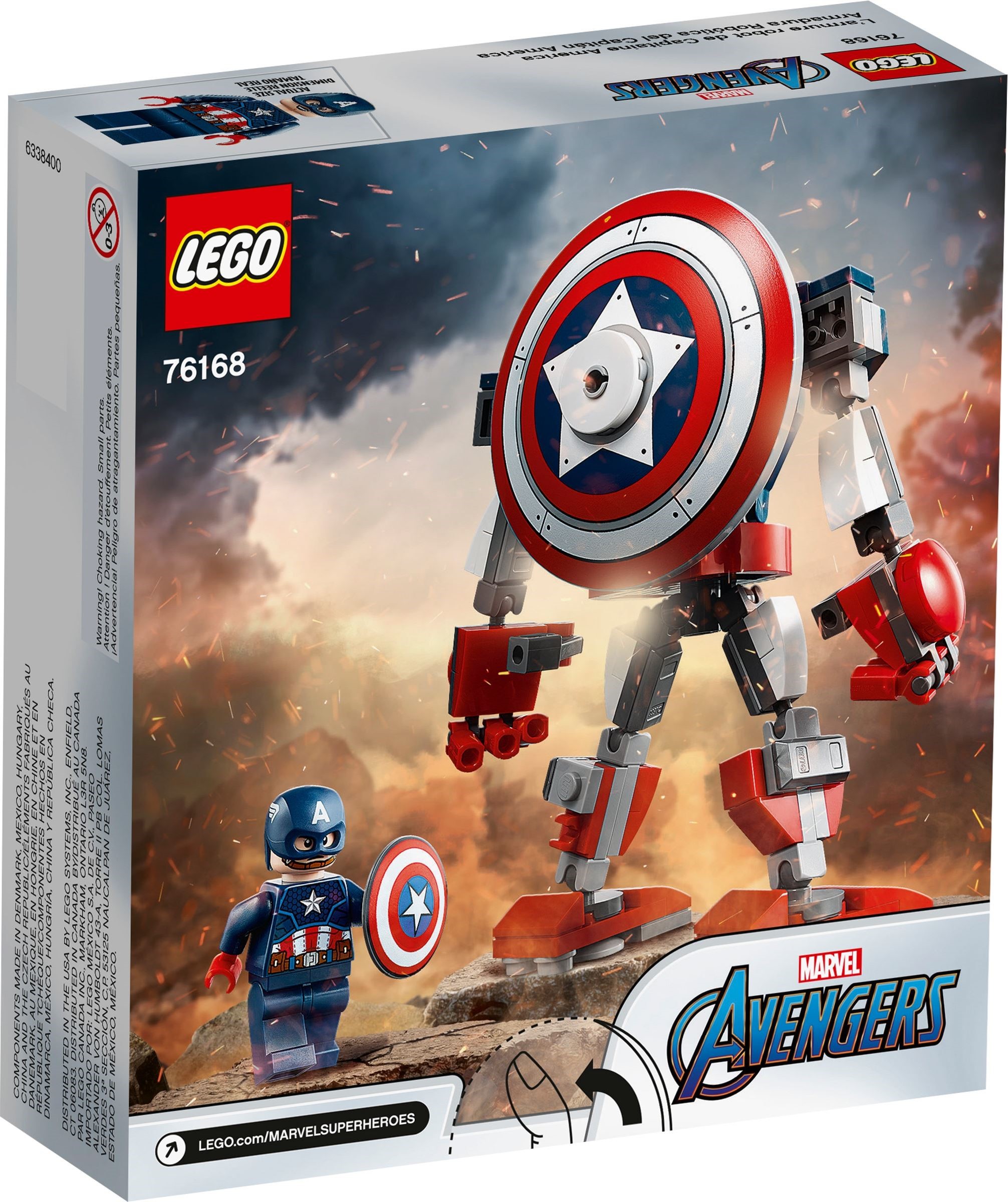 Конструктор LEGO Marvel Super Heroes Капитан Америка: Робот 121 дет. - фото 9
