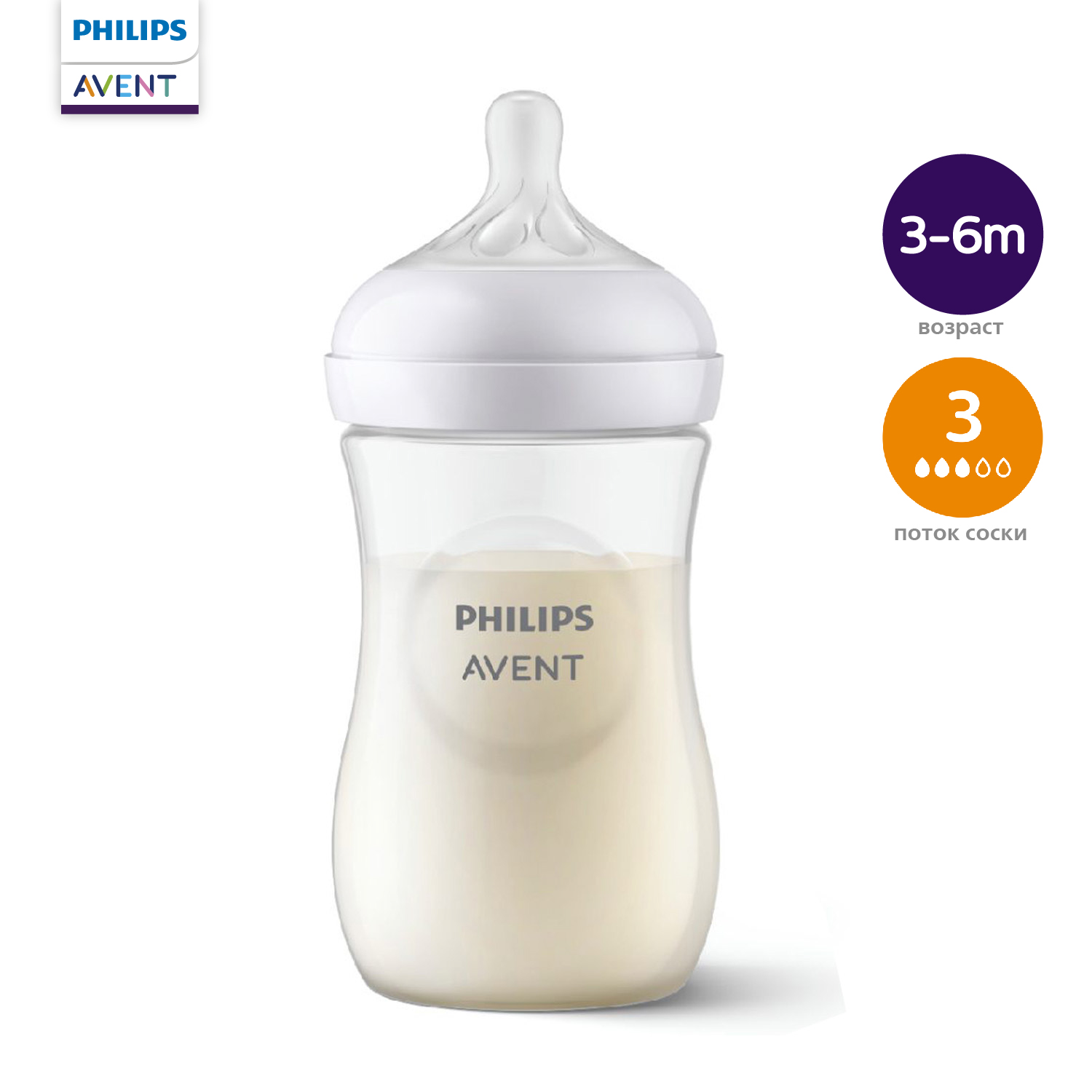 Бутылочка Philips Avent Natural 260 мл 1 шт. - фото 1