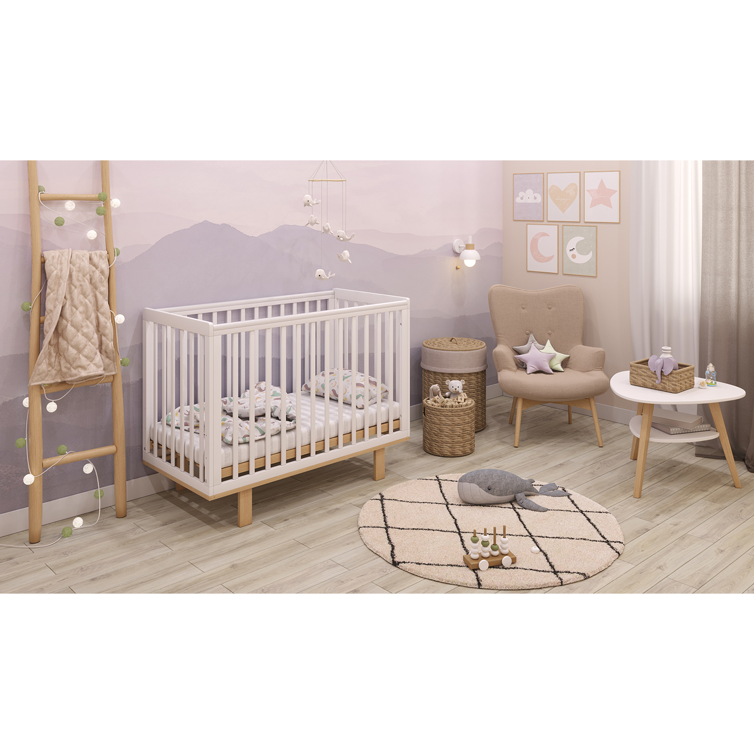 Детская кроватка Polini kids прямоугольная, (белый) - фото 17
