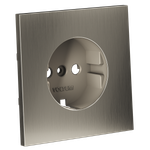 Накладка VOLTUM Накладка для розетки с заземлением S70 Metal никель