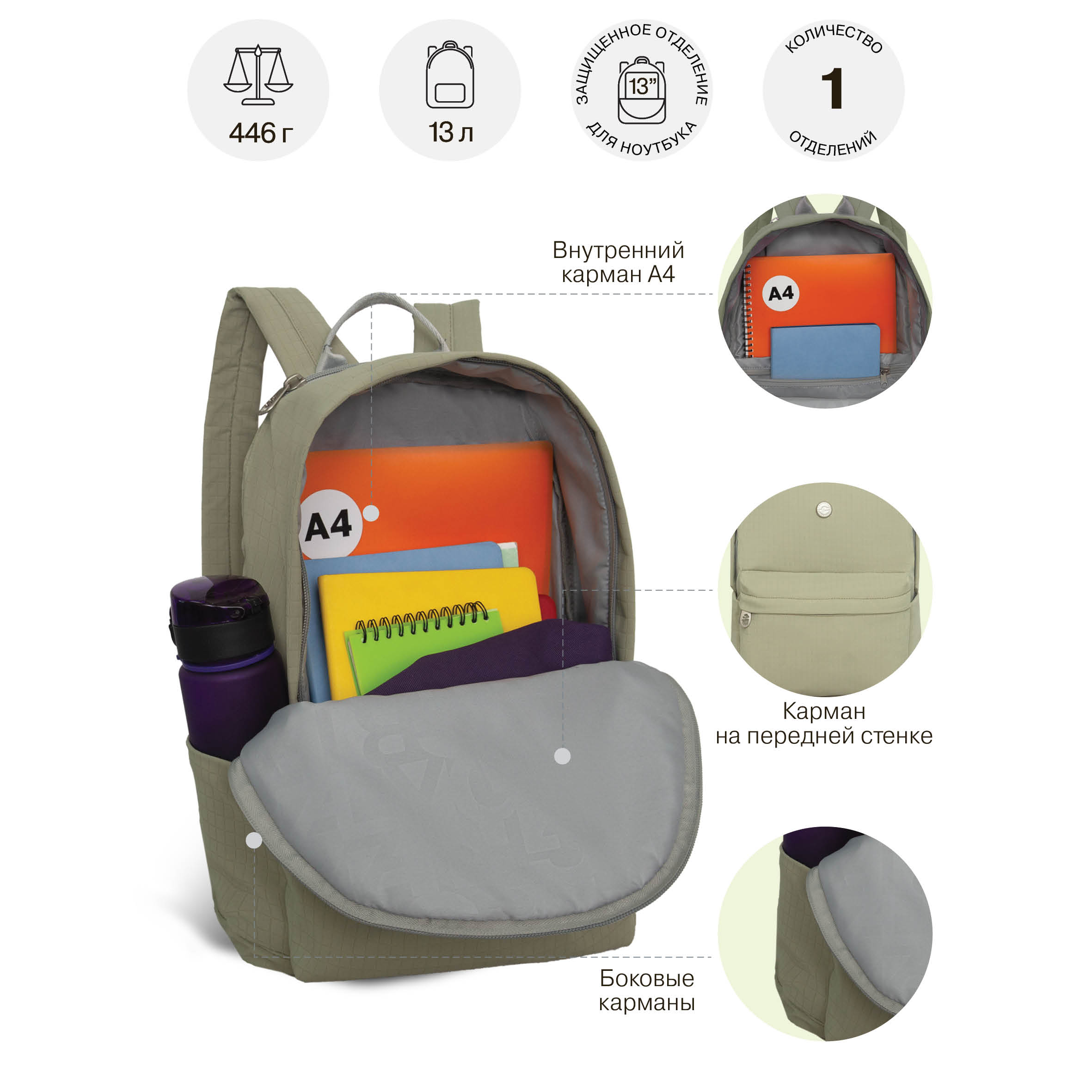 Рюкзак Grizzly Для девочки - фото 7