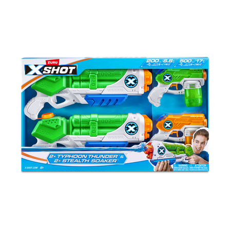 Бластер водный Zuru XSHOT  Water Ворфейс набор из 4 штук