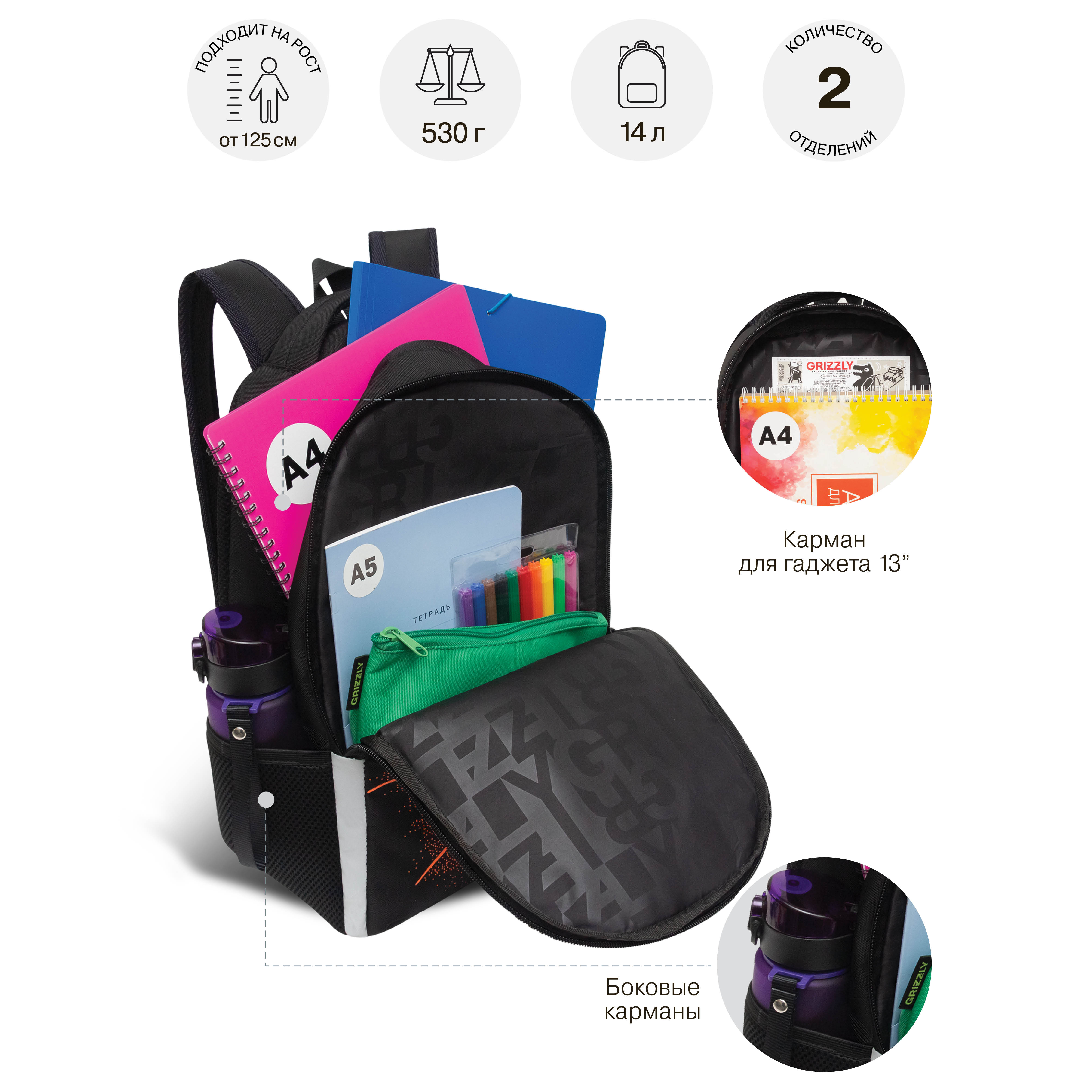 Рюкзак Grizzly Баскетбол - фото 8