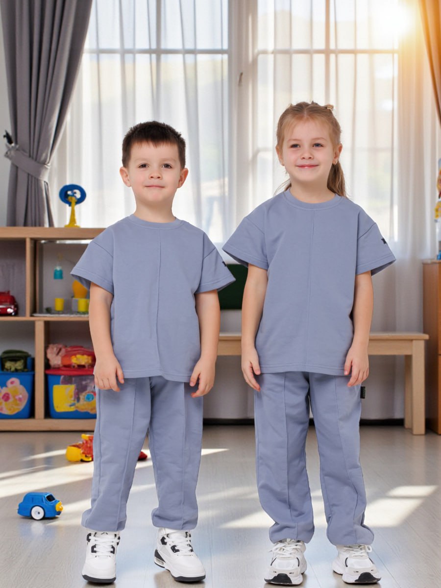 Спортивный костюм VEDDI 2080/6041фп-2024-серо-голубой - фото 5