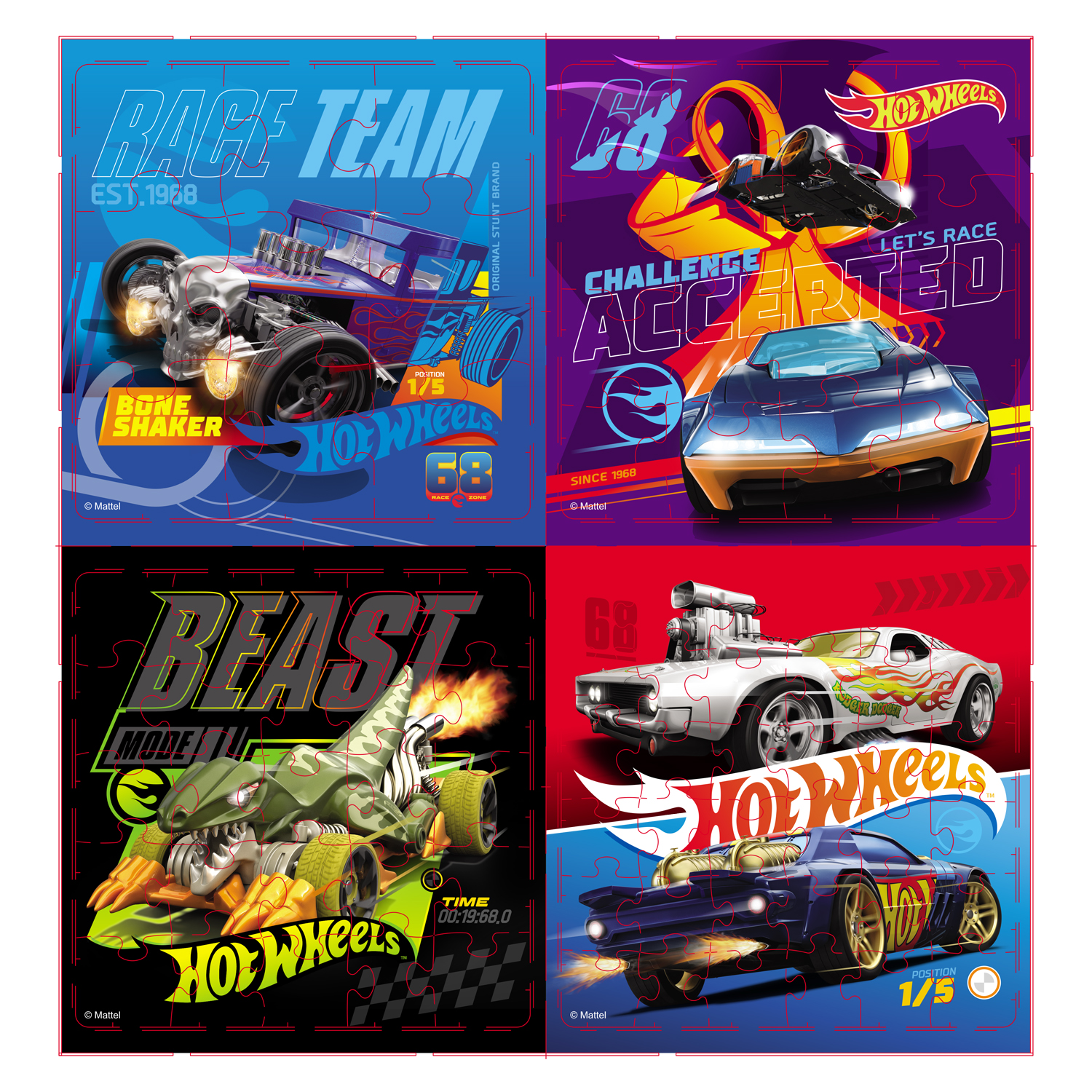 Пазл ORIGAMI Hot Wheels классический в ассортименте - фото 5