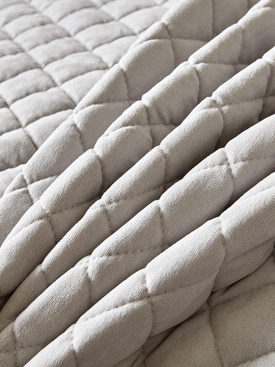 Покрывало Theodora вельвет светло-серый 240 x 220 см - фото 6