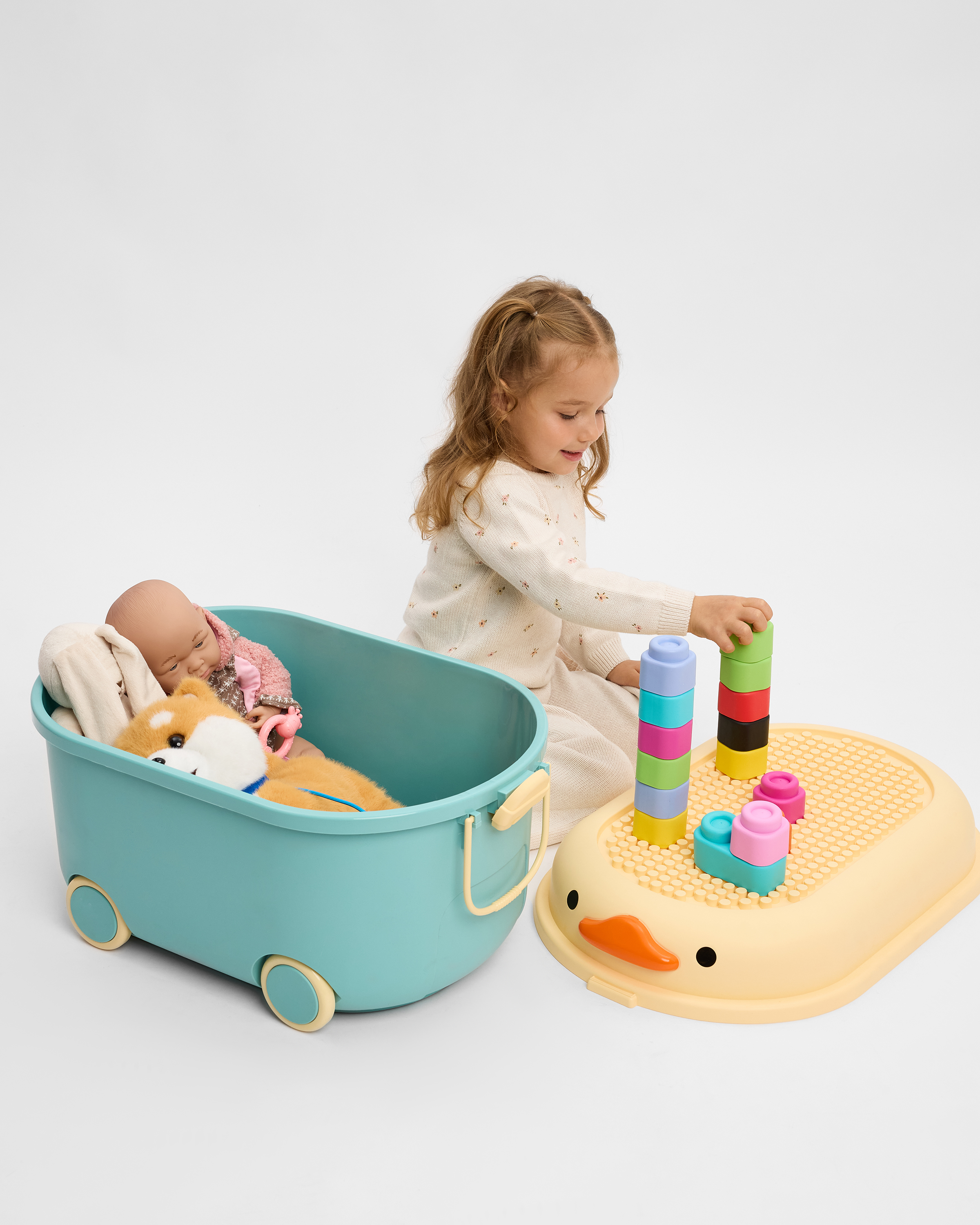 Ящик для хранения игрушек BabyGo бирюзовый - фото 2