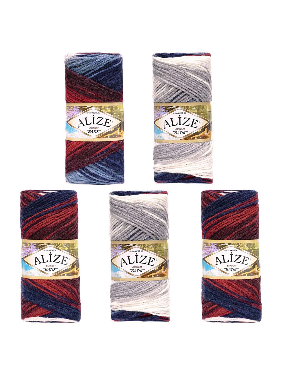Пряжа Alize для вязания Burcum Batik 100 гр 210 м 5 мотков 2978 секционный - фото 7
